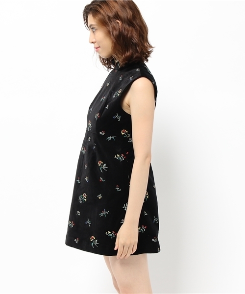 SLY（スライ）の「VELVET FLOWER STAND OP（ワンピース・レディース・イエロー系その他/ブラック/ダークグリーン・1/2）」の5枚目の写真