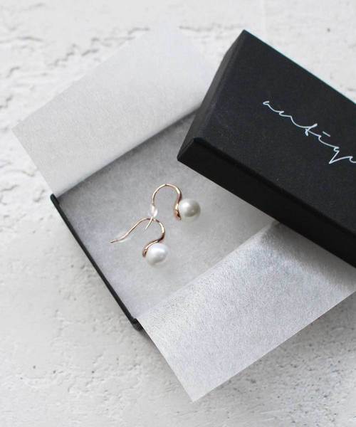 antiqua(アンティカ)の「貝パールピアス(ピアス(両耳用)・レディース・ピンク・FREE)」の6枚目の写真