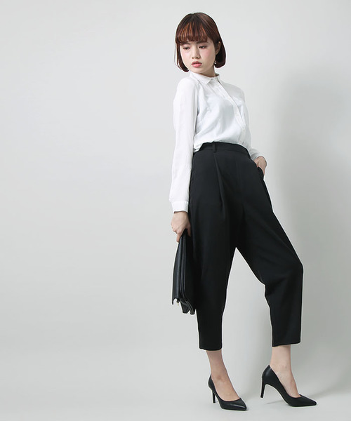 WEGO（ウィゴー）の「WEGO/タックテーパードパンツ（その他パンツ・レディース・インディゴブルー/ベージュ/ブラック/サックスブルー/ピンク・FREE）」の14枚目の写真