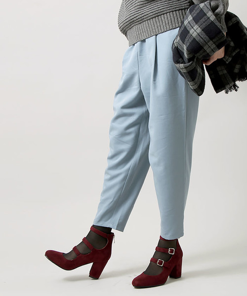 WEGO（ウィゴー）の「WEGO/タックテーパードパンツ（その他パンツ・レディース・インディゴブルー/ベージュ/ブラック/サックスブルー/ピンク・FREE）」の17枚目の写真