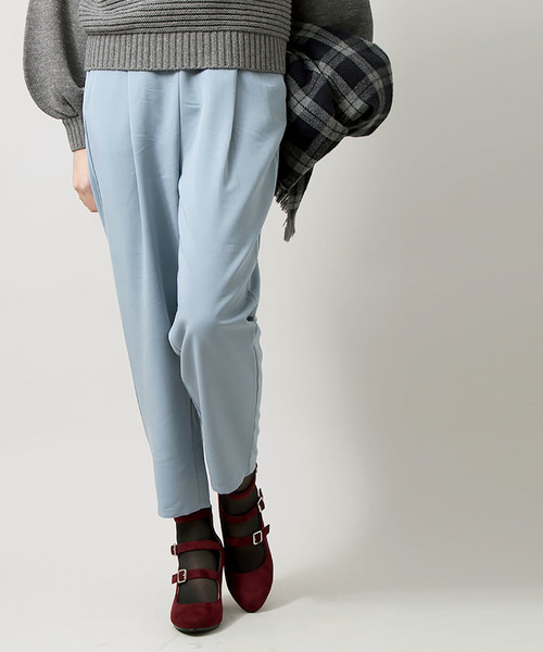 WEGO（ウィゴー）の「WEGO/タックテーパードパンツ（その他パンツ・レディース・インディゴブルー/ベージュ/ブラック/サックスブルー/ピンク・FREE）」の18枚目の写真