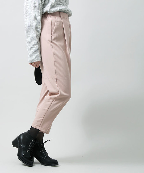 WEGO（ウィゴー）の「WEGO/タックテーパードパンツ（その他パンツ・レディース・インディゴブルー/ベージュ/ブラック/サックスブルー/ピンク・FREE）」の22枚目の写真