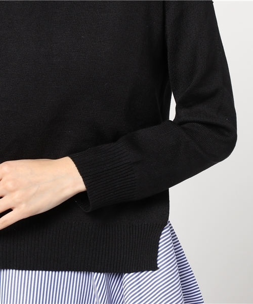 MERLOT（メルロー）の「ストライプぺプラム×ニットプルオーバーアンサンブル9058（ニット/セーター・レディース・ブラック/ネイビー/オフホワイト/グレー・FREE）」の21枚目の写真