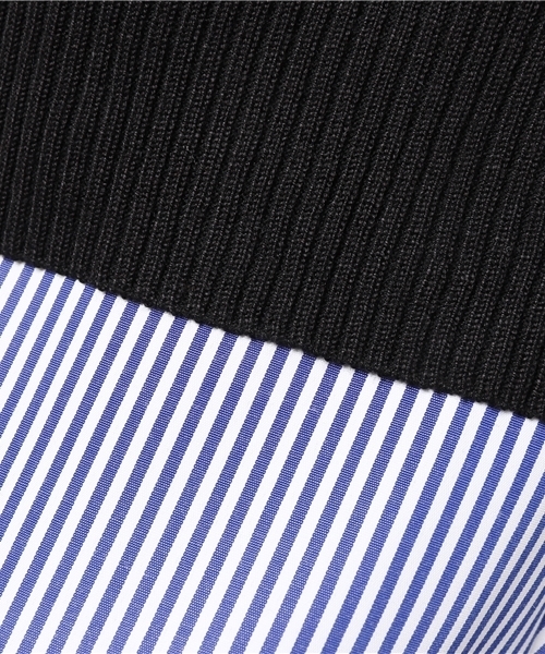 MERLOT（メルロー）の「ストライプぺプラム×ニットプルオーバーアンサンブル9058（ニット/セーター・レディース・ブラック/ネイビー/オフホワイト/グレー・FREE）」の12枚目の写真