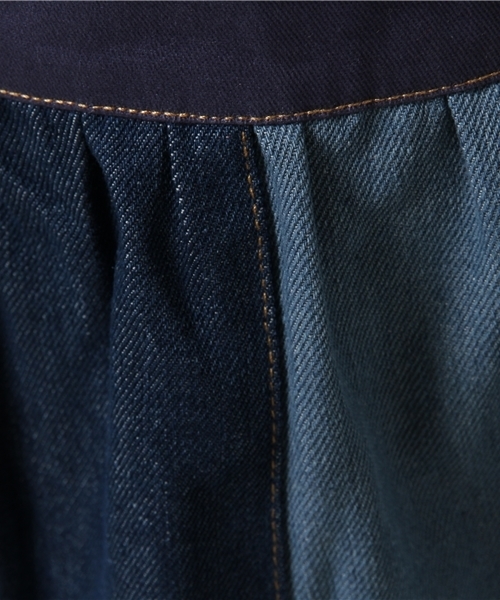 MERLOT（メルロー）の「リメイク風パッチワークデニムスカート 2218（デニムスカート・レディース・ブルー・FREE）」の8枚目の写真