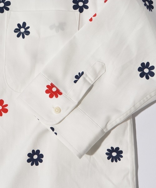 SHIPS JET BLUE（シップスジェットブルー）の「SHIPS JET BLUE: フラワープリント 7スリーブシャツ◇（シャツ/ブラウス・メンズ・ホワイト/ホワイト系その他/ブルー/ブルー系その他/ネイビー・MEDIUM/SMALL/LARGE/X-LARGE）」の12枚目の写真