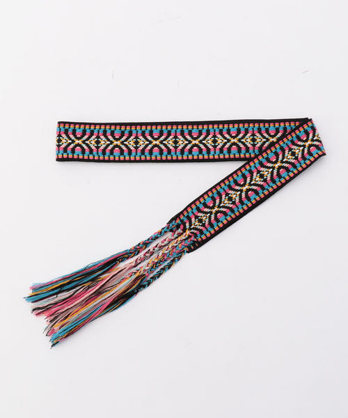 Khaju（カージュ）の「Khaju:チロリアンベルト２（ベルト・レディース・ブラック/ピンク系その他/ホワイト・ONE SIZE）」の3枚目の写真