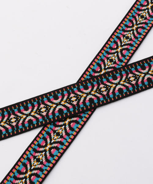 Khaju（カージュ）の「Khaju:チロリアンベルト２（ベルト・レディース・ブラック/ピンク系その他/ホワイト・ONE SIZE）」の5枚目の写真