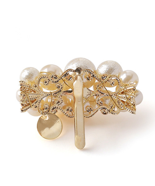 ANEMONE（アネモネ）の「シャイニーパールのポニーフック[スリム]（ヘアゴム・レディース・ホワイト・FREE）」の2枚目の写真