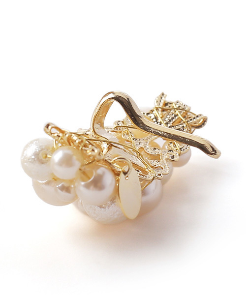 ANEMONE（アネモネ）の「シャイニーパールのポニーフック[スリム]（ヘアゴム・レディース・ホワイト・FREE）」の4枚目の写真