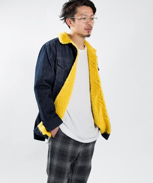 Wrangler（ラングラー）の「Wrangler×SHIPS BLUESTORE: 別注 カラーボア デニムランチコート■（その他アウター・メンズ・レッド/ブルー/イエロー・SMALL/LARGE/MEDIUM）」の2枚目の写真