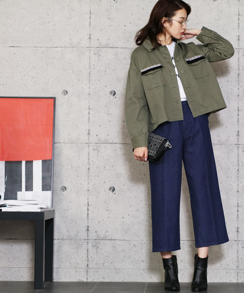 reca（レカ）の「美脚ラインワイドパンツ◇センタープレスワイドデニワイドパンツ（デニムパンツ・レディース・ブルー/ブルー系その他・LL/S/M/L）」の3枚目の写真