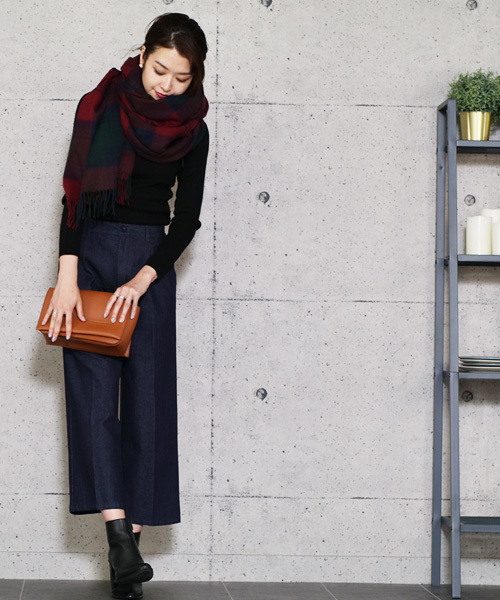 reca（レカ）の「美脚ラインワイドパンツ◇センタープレスワイドデニワイドパンツ（デニムパンツ・レディース・ブルー/ブルー系その他・LL/S/M/L）」の4枚目の写真