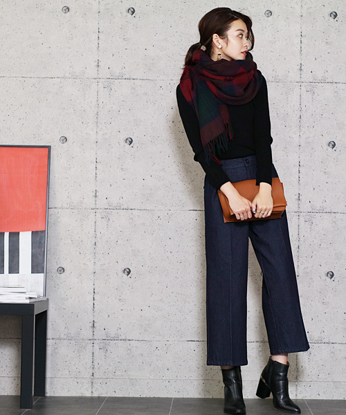 reca（レカ）の「美脚ラインワイドパンツ◇センタープレスワイドデニワイドパンツ（デニムパンツ・レディース・ブルー/ブルー系その他・LL/S/M/L）」の5枚目の写真