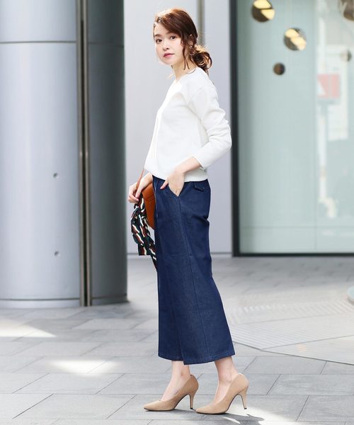 reca（レカ）の「美脚ラインワイドパンツ◇センタープレスワイドデニワイドパンツ（デニムパンツ・レディース・ブルー/ブルー系その他・LL/S/M/L）」の17枚目の写真