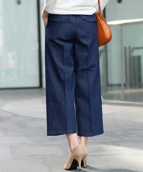 reca（レカ）の「美脚ラインワイドパンツ◇センタープレスワイドデニワイドパンツ（デニムパンツ・レディース・ブルー/ブルー系その他・LL/S/M/L）」の16枚目の写真