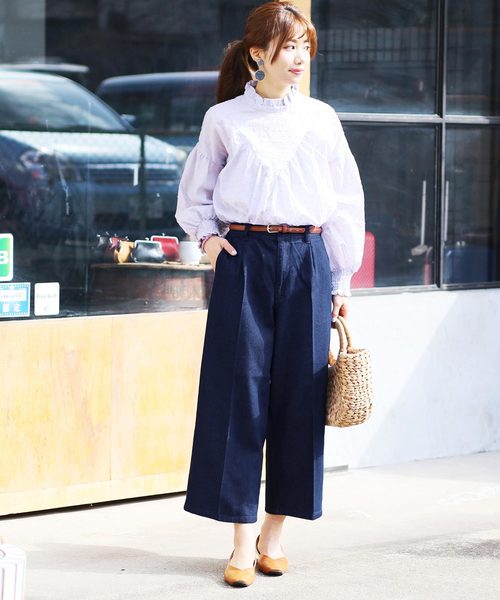 reca（レカ）の「美脚ラインワイドパンツ◇センタープレスワイドデニワイドパンツ（デニムパンツ・レディース・ブルー/ブルー系その他・LL/S/M/L）」の15枚目の写真