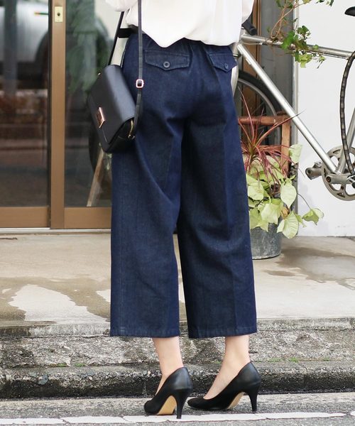 reca（レカ）の「美脚ラインワイドパンツ◇センタープレスワイドデニワイドパンツ（デニムパンツ・レディース・ブルー/ブルー系その他・LL/S/M/L）」の12枚目の写真