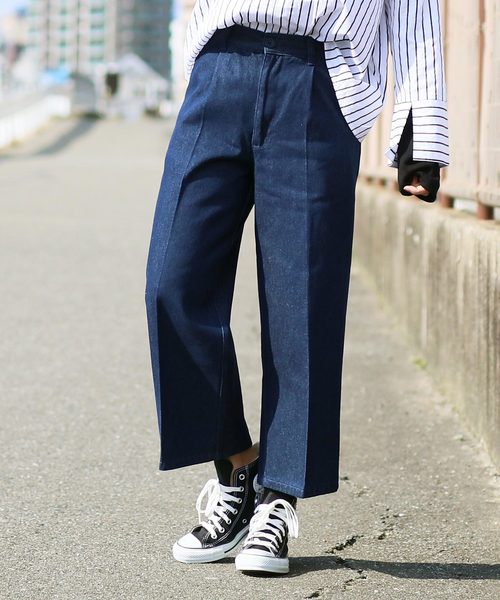 reca（レカ）の「美脚ラインワイドパンツ◇センタープレスワイドデニワイドパンツ（デニムパンツ・レディース・ブルー/ブルー系その他・LL/S/M/L）」の19枚目の写真