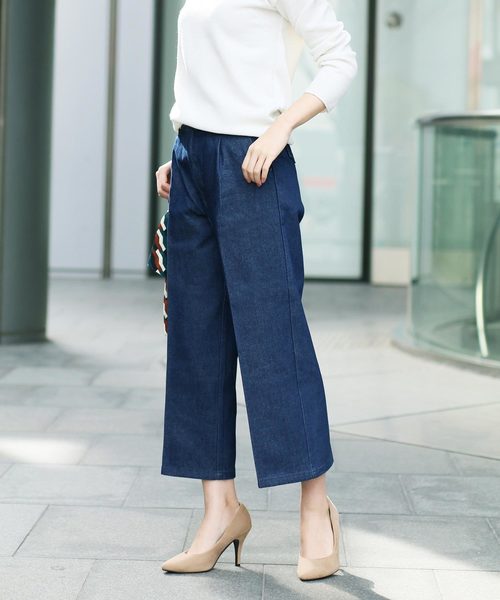 reca（レカ）の「美脚ラインワイドパンツ◇センタープレスワイドデニワイドパンツ（デニムパンツ・レディース・ブルー/ブルー系その他・LL/S/M/L）」の18枚目の写真