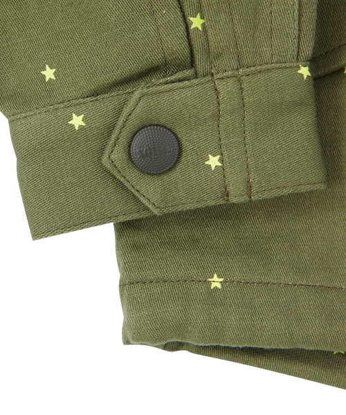 X-girl Stages(エックスガールステージス)の「STAR PRINTED MODS JACKET (4T~7T)(モッズコート・キッズ・オリーブ/ネイビー・4T/5T/6T/7T)」の7枚目の写真