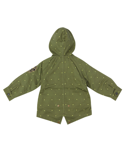 X-girl Stages(エックスガールステージス)の「STAR PRINTED MODS JACKET (4T~7T)(モッズコート・キッズ・オリーブ/ネイビー・4T/5T/6T/7T)」の9枚目の写真