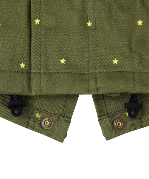 X-girl Stages(エックスガールステージス)の「STAR PRINTED MODS JACKET (4T~7T)(モッズコート・キッズ・オリーブ/ネイビー・4T/5T/6T/7T)」の10枚目の写真