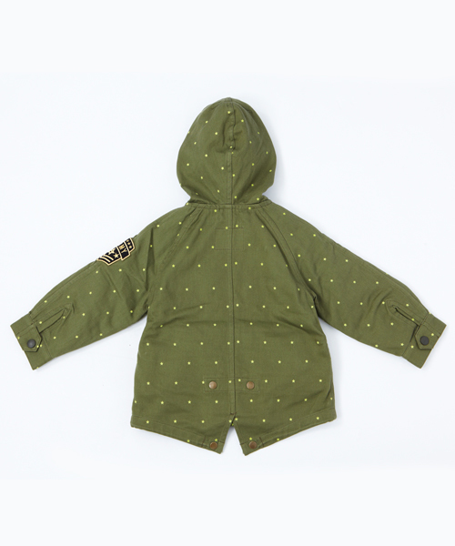 X-girl Stages(エックスガールステージス)の「STAR PRINTED MODS JACKET (4T~7T)(モッズコート・キッズ・オリーブ/ネイビー・4T/5T/6T/7T)」の20枚目の写真