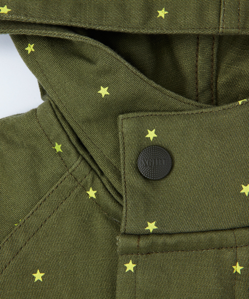 X-girl Stages(エックスガールステージス)の「STAR PRINTED MODS JACKET (4T~7T)(モッズコート・キッズ・オリーブ/ネイビー・4T/5T/6T/7T)」の16枚目の写真