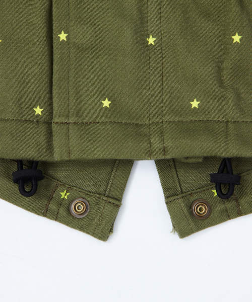 X-girl Stages(エックスガールステージス)の「STAR PRINTED MODS JACKET (4T~7T)(モッズコート・キッズ・オリーブ/ネイビー・4T/5T/6T/7T)」の21枚目の写真