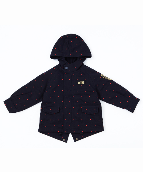 X-girl Stages(エックスガールステージス)の「STAR PRINTED MODS JACKET (4T~7T)(モッズコート・キッズ・オリーブ/ネイビー・4T/5T/6T/7T)」の22枚目の写真