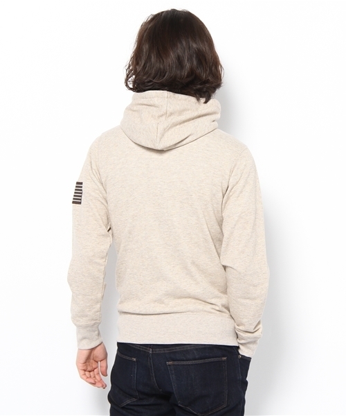 WEGO(ウィゴー)の「ソフト裏毛LSZIPパーカー(パーカー・メンズ・ブラック/杢グレー/ベージュ/ネイビー/ワイン・MEDIUM/LARGE)」の7枚目の写真