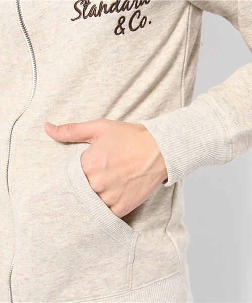 WEGO(ウィゴー)の「ソフト裏毛LSZIPパーカー(パーカー・メンズ・ブラック/杢グレー/ベージュ/ネイビー/ワイン・MEDIUM/LARGE)」の11枚目の写真