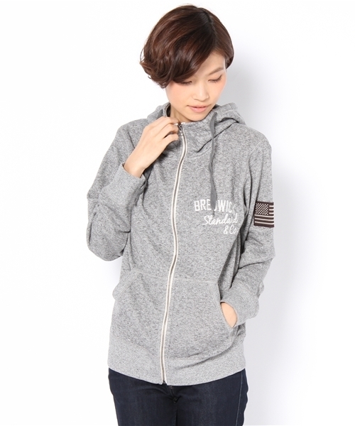 WEGO(ウィゴー)の「ソフト裏毛LSZIPパーカー(パーカー・メンズ・ブラック/杢グレー/ベージュ/ネイビー/ワイン・MEDIUM/LARGE)」の14枚目の写真