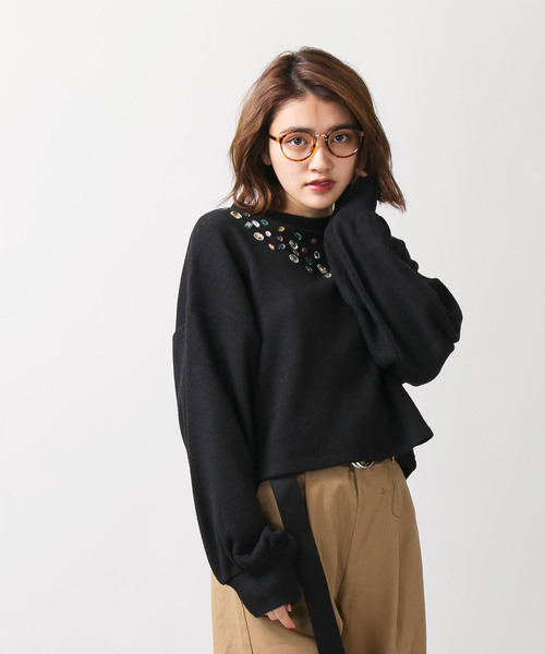 WEGO（ウィゴー）の「WEGO/ビジュープルオーバー（スウェット・レディース・オフホワイト/ブラック・FREE）」の11枚目の写真