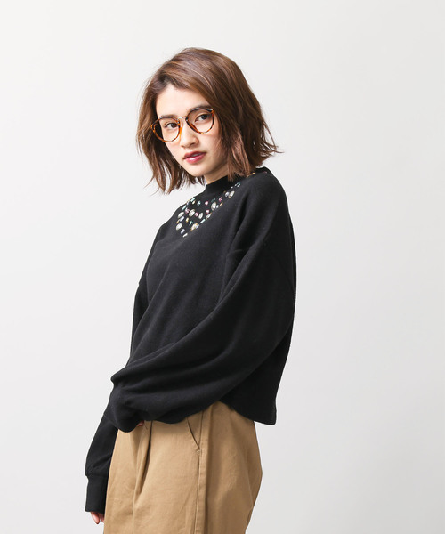 WEGO（ウィゴー）の「WEGO/ビジュープルオーバー（スウェット・レディース・オフホワイト/ブラック・FREE）」の12枚目の写真