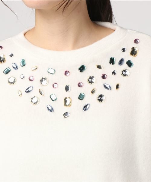 WEGO（ウィゴー）の「WEGO/ビジュープルオーバー（スウェット・レディース・オフホワイト/ブラック・FREE）」の5枚目の写真