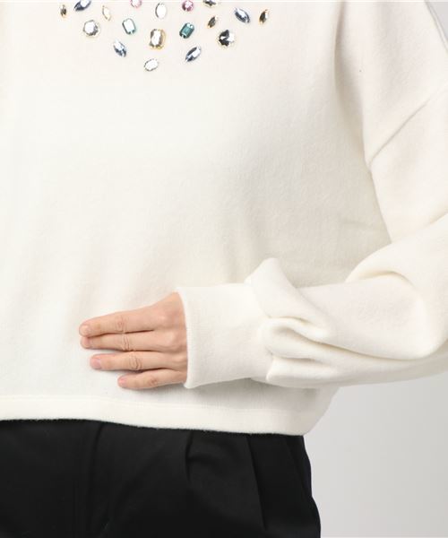 WEGO（ウィゴー）の「WEGO/ビジュープルオーバー（スウェット・レディース・オフホワイト/ブラック・FREE）」の6枚目の写真