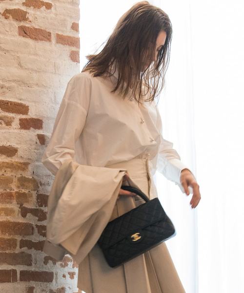 Emma Taylor（エマテイラー）の「【STYLEBARスタイルバー】オーバーサイズパールボタンシャツブラウス（シャツ/ブラウス・レディース・オフホワイト/サックスブルー/ブラック系その他/ブルー系その他/カーキ/プラム/ダークネイビー/ホワイト系その他・FREE）」の9枚目の写真