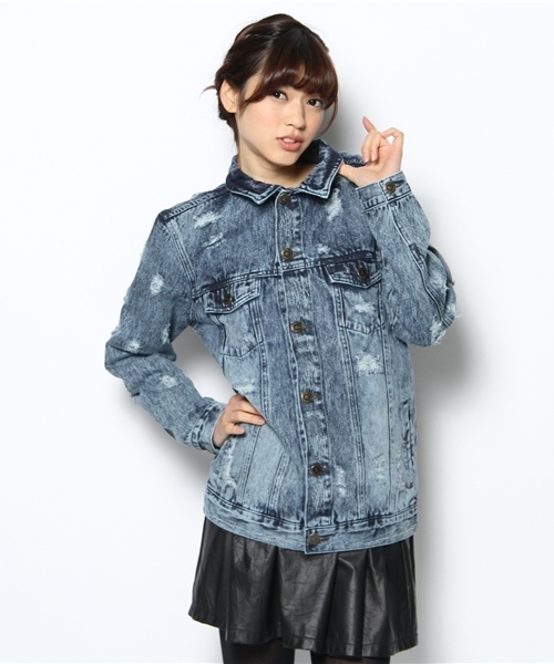 WC(ダブル シー)の「wc/ダメージデニムBIGジャケット(デニムジャケット・レディース・インディゴブルー/サックスブルー・FREE)」の8枚目の写真