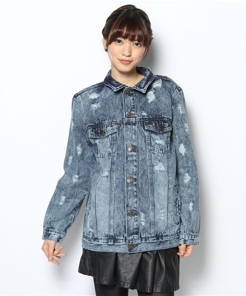 WC(ダブル シー)の「wc/ダメージデニムBIGジャケット(デニムジャケット・レディース・インディゴブルー/サックスブルー・FREE)」の10枚目の写真