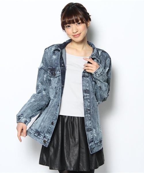 WC(ダブル シー)の「wc/ダメージデニムBIGジャケット(デニムジャケット・レディース・インディゴブルー/サックスブルー・FREE)」の13枚目の写真