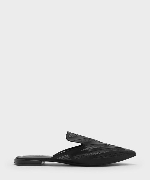 CHARLES & KEITH（チャールズ & キース）の「メッシュディテールスリッポン / MESH DETAIL SLIP ONS（スリッポン・レディース・ブラック/イエロー/グリーン・24.5cm/22.5cm/23.5cm/23cm/25cm）」の2枚目の写真