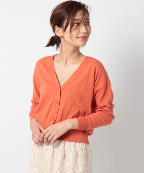 laboratory work（ラボラトリーワーク）の「コットンベーシックVネックカーディガン（カーディガン/ボレロ・レディース・ホワイト/ブラック/オレンジ/ブルー・MEDIUM）」の4枚目の写真