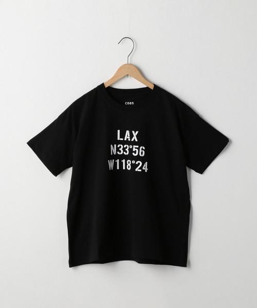 coen（コーエン）の「AIRPORTプリントTシャツ（Tシャツ/カットソー・レディース・ホワイト/ブラック/オリーブ・LARGE/MEDIUM）」の2枚目の写真