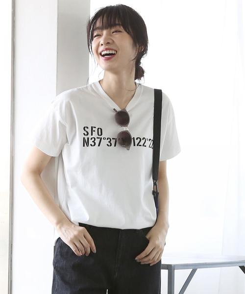 coen（コーエン）の「AIRPORTプリントTシャツ（Tシャツ/カットソー・レディース・ホワイト/ブラック/オリーブ・LARGE/MEDIUM）」の10枚目の写真