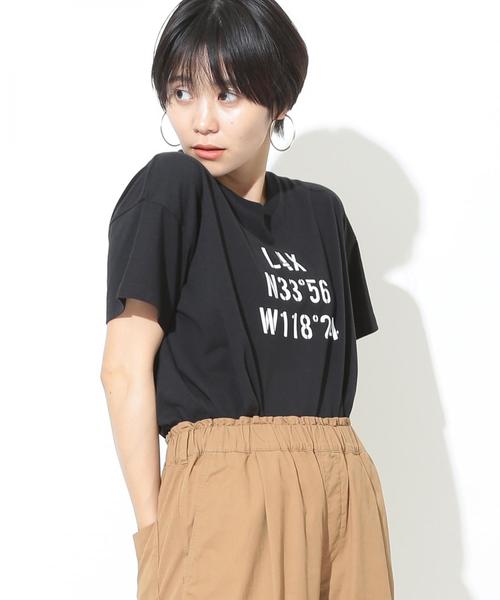 coen（コーエン）の「AIRPORTプリントTシャツ（Tシャツ/カットソー・レディース・ホワイト/ブラック/オリーブ・LARGE/MEDIUM）」の13枚目の写真