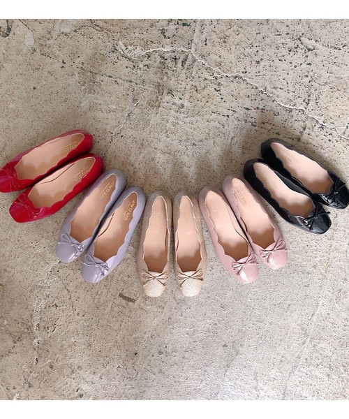 one after another NICE CLAUP（ワンアフターアナザーナイスクラップ）の「スカラップバレエシューズ（バレエシューズ・レディース・ブラック/レッド・SMALL/MEDIUM/LARGE）」の11枚目の写真