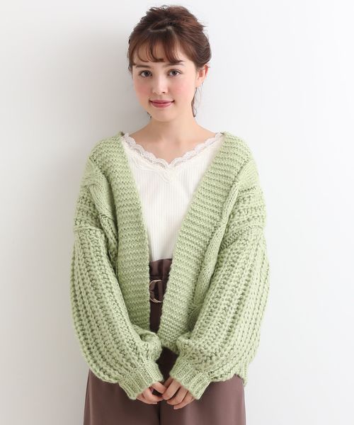 Majestic Legon マジェスティックレゴン の ざっくりケーブルカーディガン カーディガン ボレロ Wear