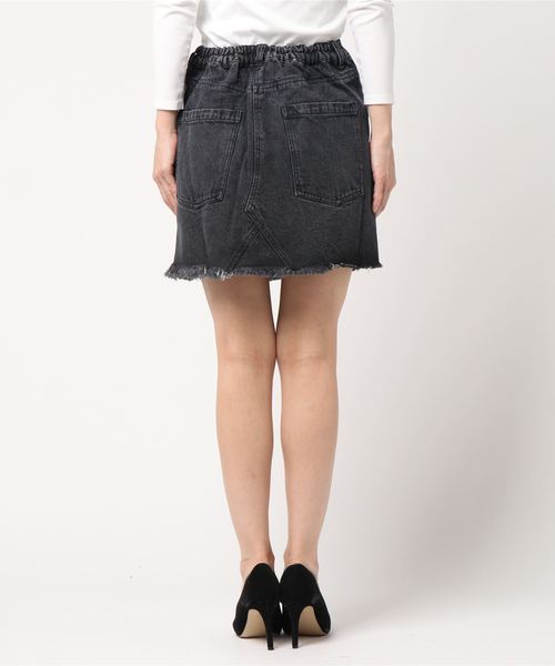 PUNYUS(プニュズ)の「デニムミニスカート(デニムスカート・レディース・インディゴブルー/ブラック系その他・1/2/4/3)」の3枚目の写真